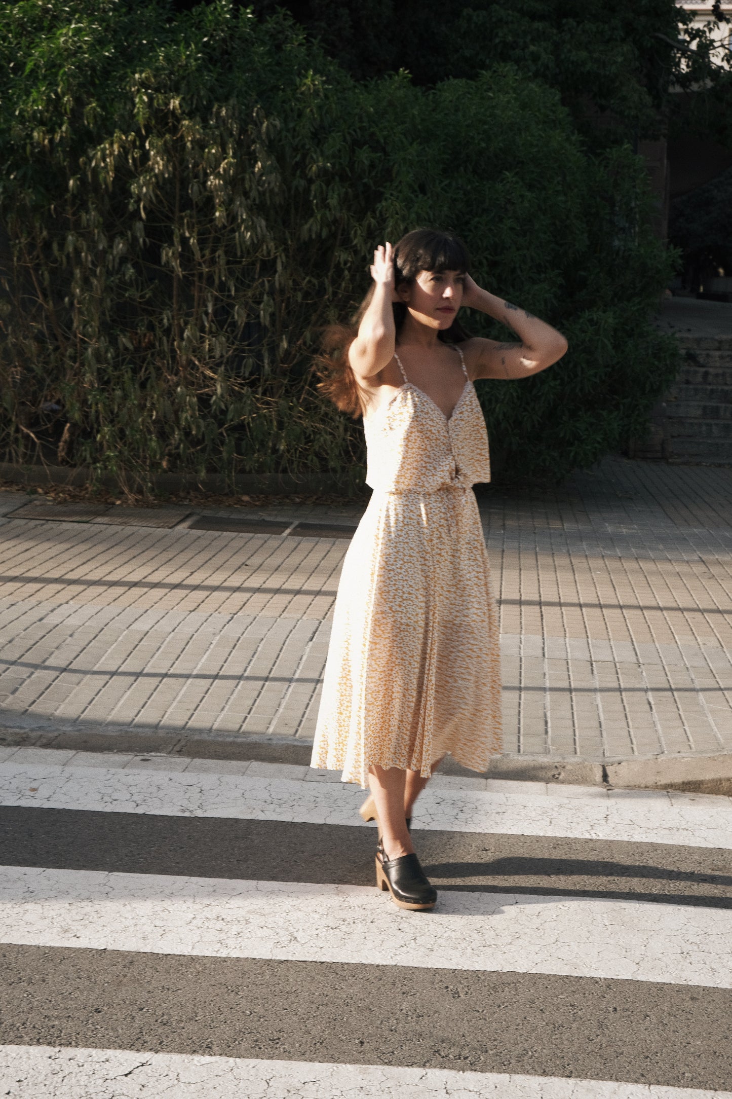 Model wearing the #1set, skirt and top