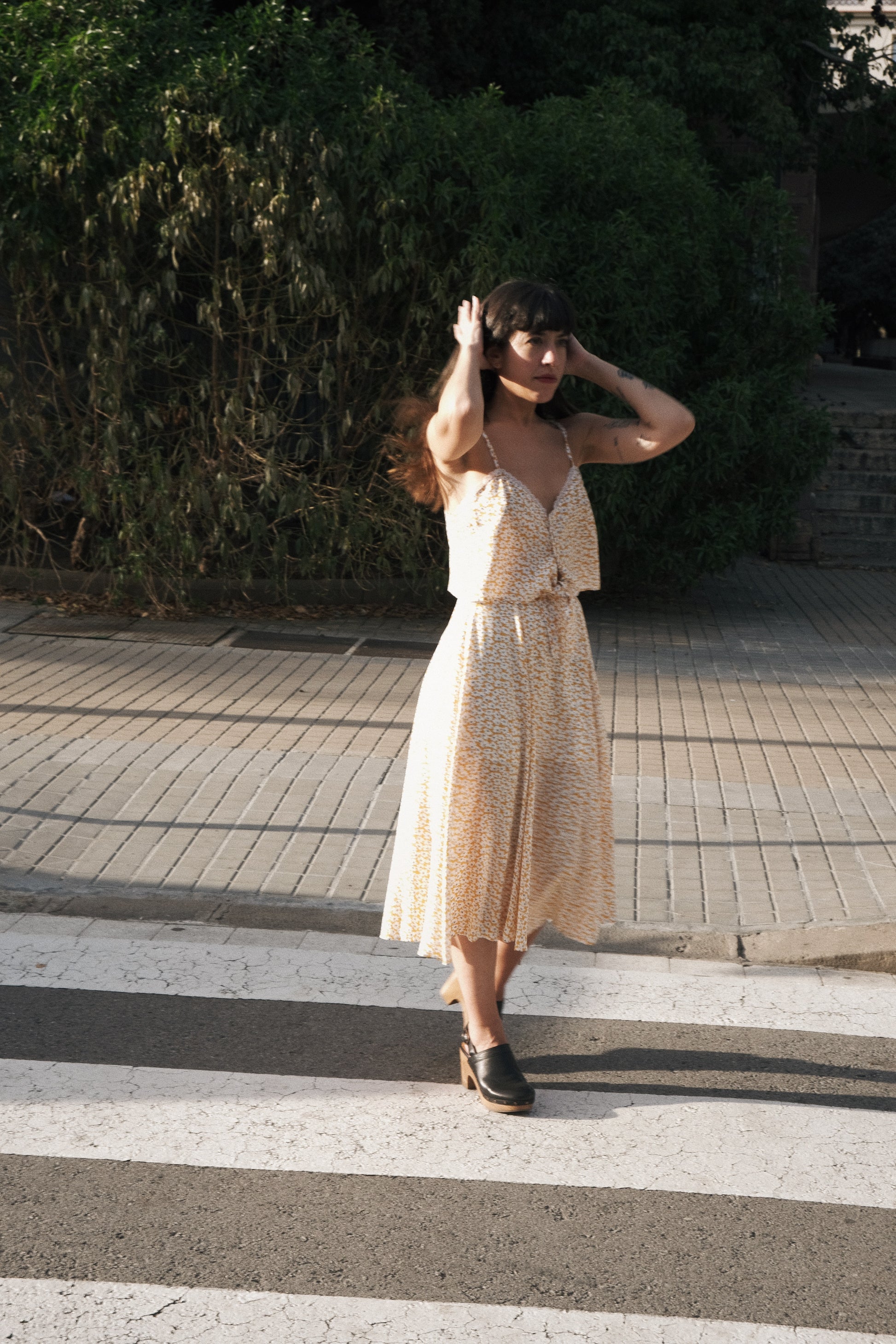 Model wearing the #1set, skirt and top